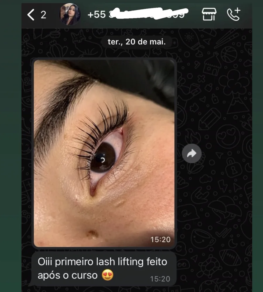 Aluna: primeiro lash lifting feito apos o curso